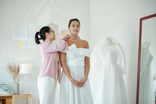 Woman Visiting Bridal Salon